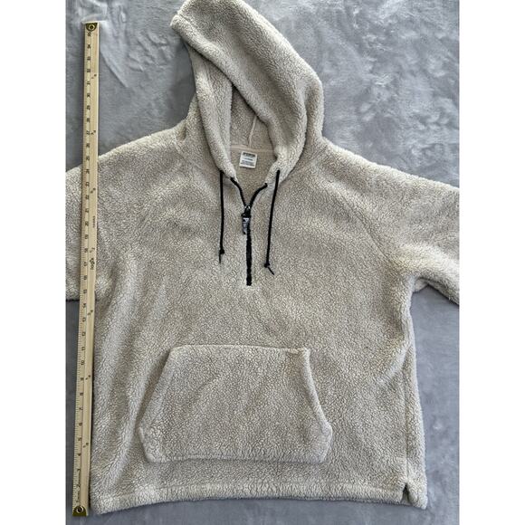 PINK Victoria’s Secret | Women’s Large Tan Faux Fur Zip Hoodie - Picture 1 of 4